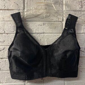 Vintage Playtex 4695 Longline Bra 40D Front Closure Black Wireless Shapewear